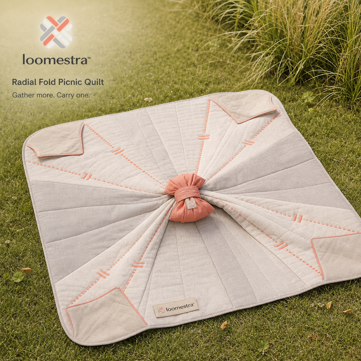 🧺 Loomestra™ Radial Fold Picnic Quilt