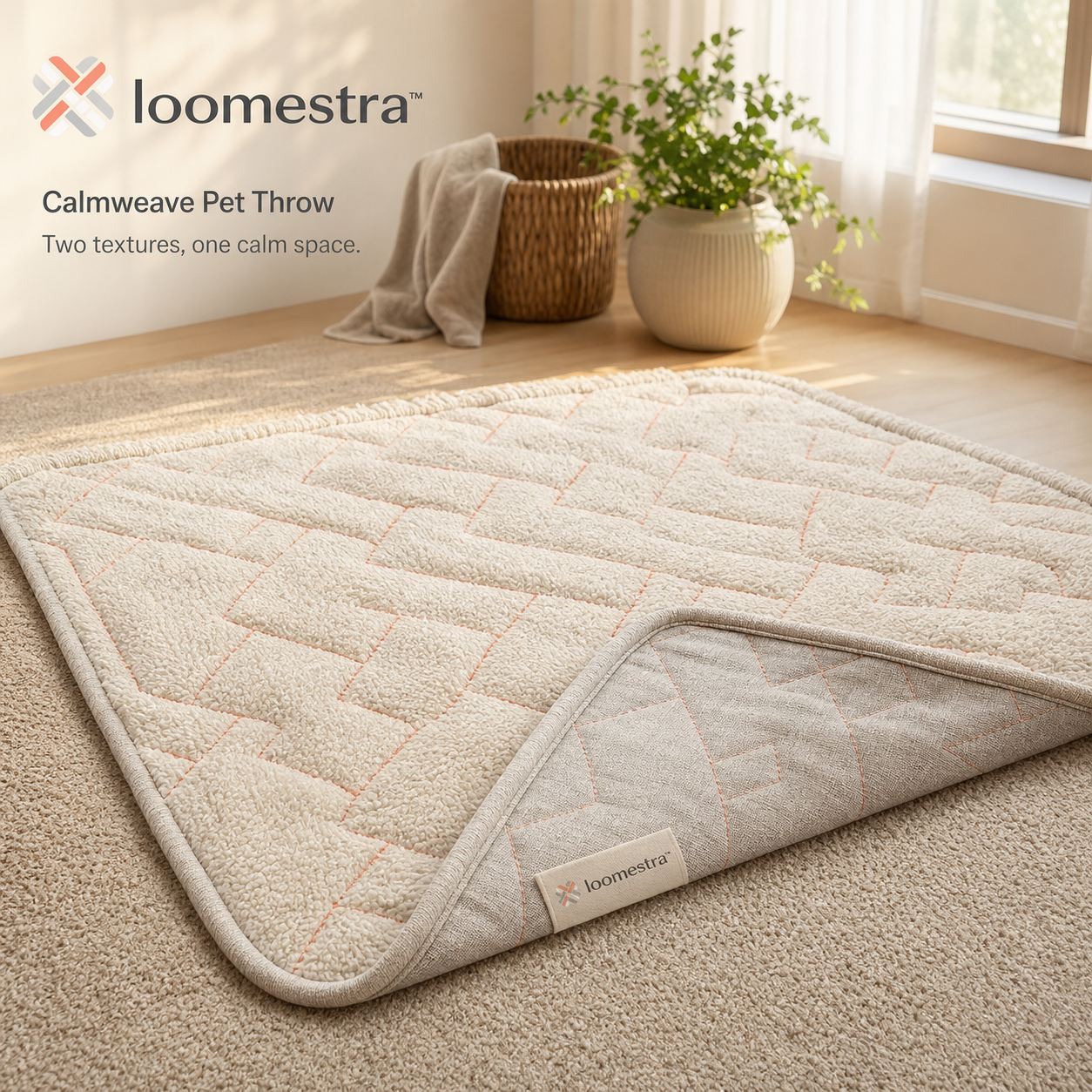š¾ Loomestra⢠Calmweave Reversible Pet Throw
