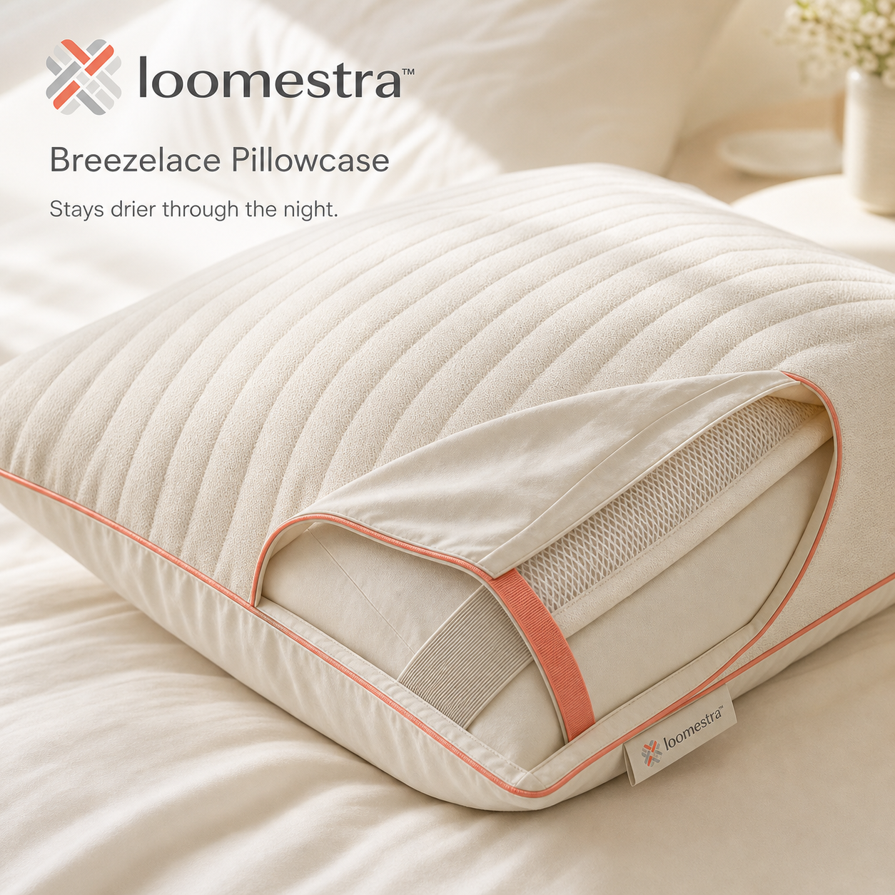 🌙 Loomestra™ Breezelace Ventilated Pillowcase