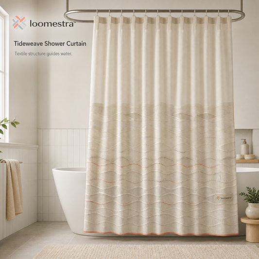🚿 Loomestra™ Tideweave Textured Shower Curtain