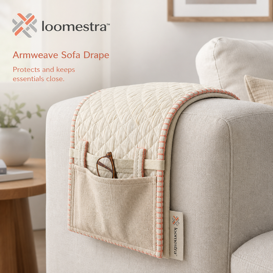 🛋️ Loomestra™ Armweave Sofa Protector Caddy