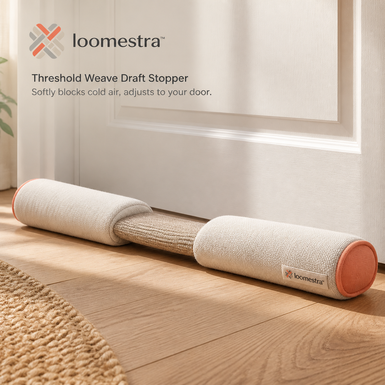 🚪 Loomestra™ Threshold Weave Adjustable Draft Stopper